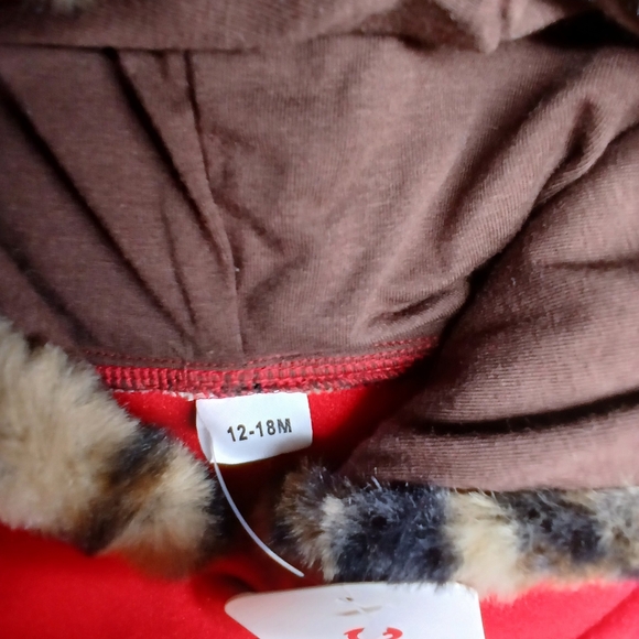 PatPat Baby Red Winter Coat with Leopard Trim – Size 12–18M – NWT - Picture 2 of 8